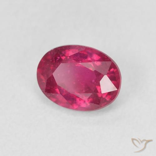 Rubi Vermelho rosado Natural 1.18ct, oval, VS