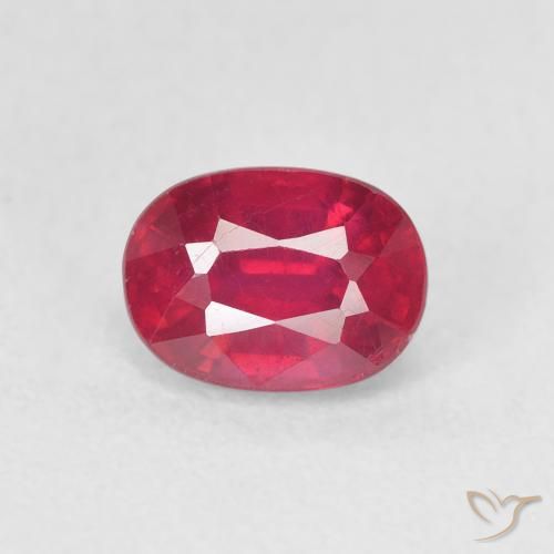 1.38ct Natural vermelho médio Rubi, oval, VS