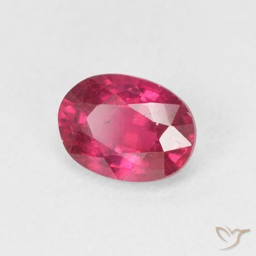 Rubi Vermelho rosado Natural 1.17ct, oval, VS