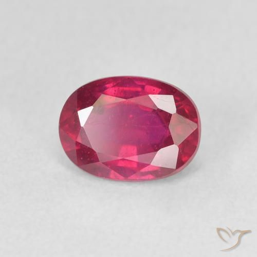 Rubi Vermelho rosado Natural 1.24ct, oval, VS
