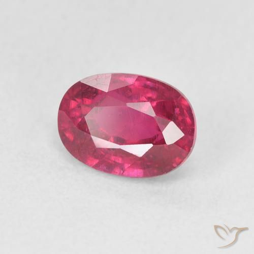 Rubi Vermelho rosado Natural 1.33ct, oval, VS