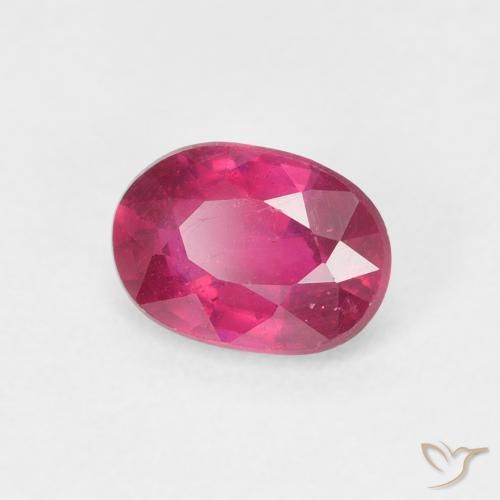 Rubi Vermelho rosado Natural 1.17ct, oval, VS