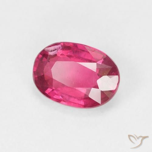 Rubi Vermelho rosado Natural 1.18ct, oval, VS