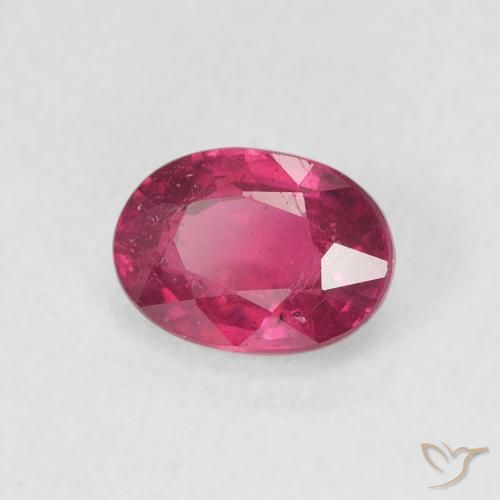 Rubi Vermelho rosado Natural 1.23ct, oval, VS