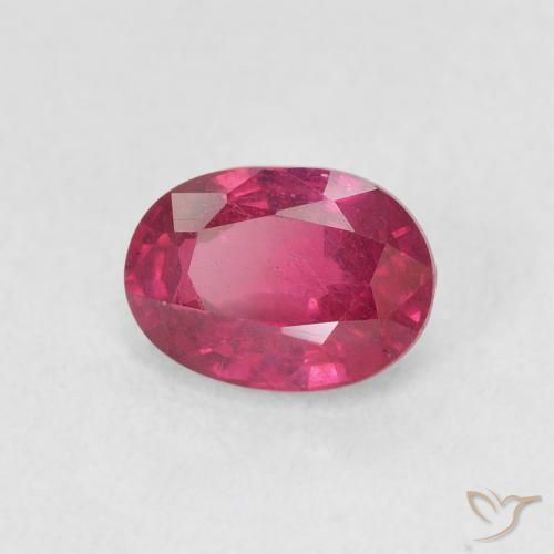 Rubi Vermelho rosado Natural 1.25ct, oval, VS