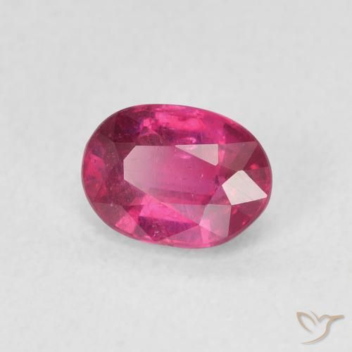 Rubi Vermelho rosado Natural 1.17ct, oval, VS