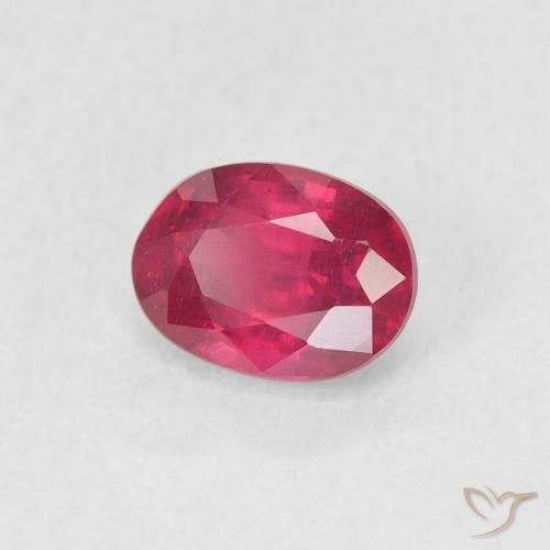Rubi Vermelho rosado Natural 1.15ct, oval, VS