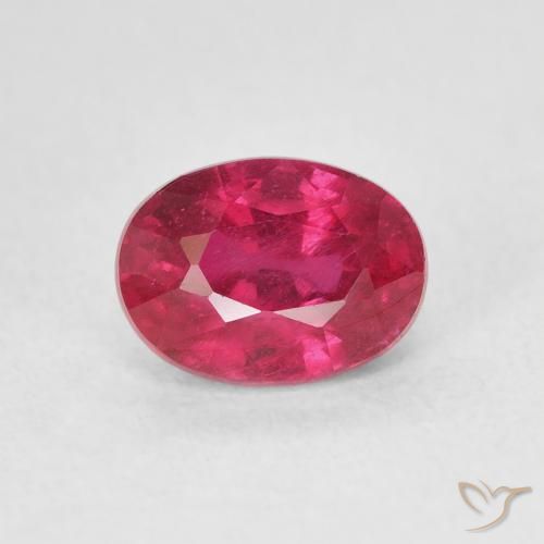 1.45ct Natural vermelho médio Rubi, oval, VS