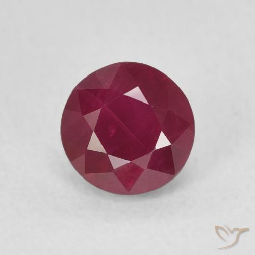 1.13ct Natural Vermelho escuro Rubi, Redondo, VS-SI
