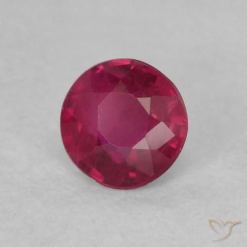 Rubi Rosa Avermelhado Profundo Natural 0.17ct, Redondo, VS