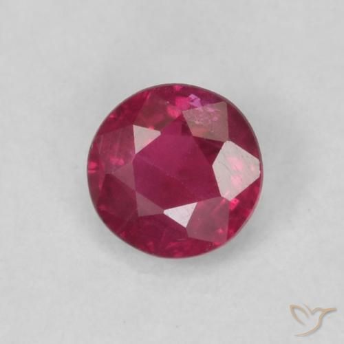 Rubi Rosa Avermelhado Profundo Natural 0.18ct, Redondo, VS