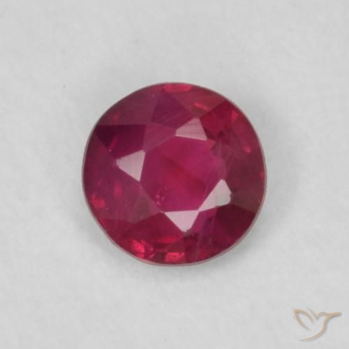 Rubi de corte redondo solto de 0,15 ct, 3,4 mm de Mianmar, Photo A