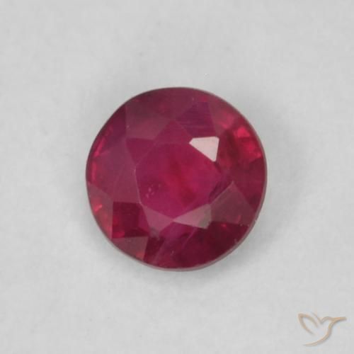 Rubi Vermelho rosado Natural 0.15ct, Redondo, VS