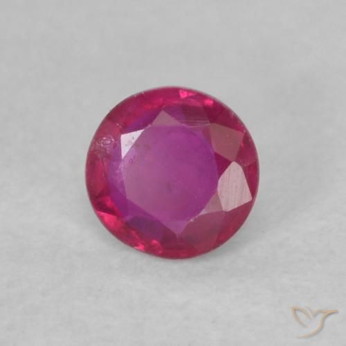Rubi Vermelho rosado Natural 0.14ct, Redondo, VS
