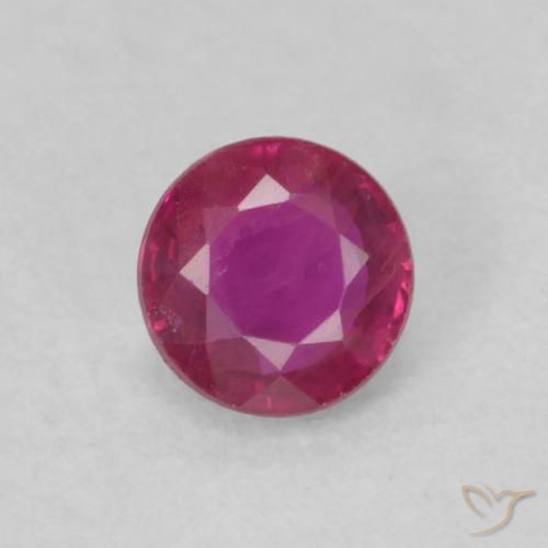 0.20ct Natural Vermelho rosado Rubi, Redondo, VS