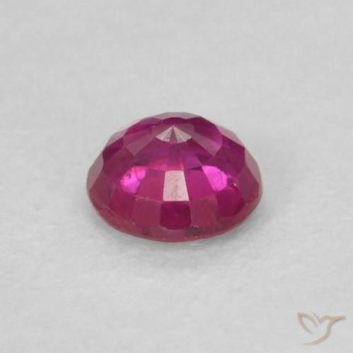 Rubi Vermelho rosado Natural 0.20ct, Redondo, VS