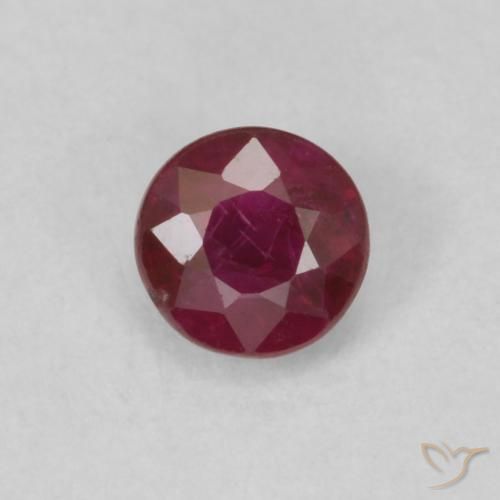 0.32ct Natural Vermelho escuro Rubi, Redondo, VS