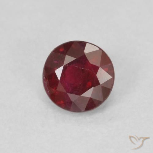 Rubi Vinho vermelho Natural 0.30ct, Redondo, SI