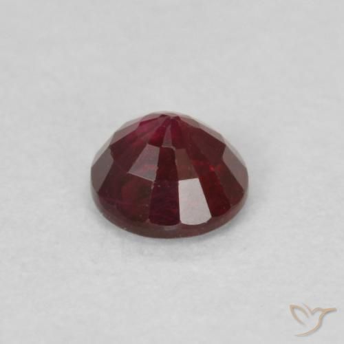 Rubi Vinho vermelho Natural 0.30ct, Redondo, SI
