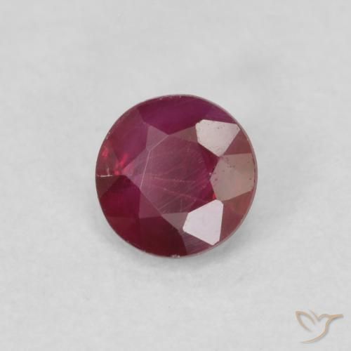 Rubi Vermelho escuro Natural 0.28ct, Redondo, SI