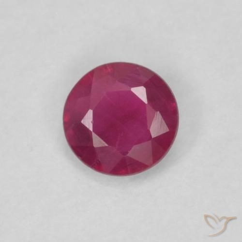Rubi Vermelho rosado Natural 0.24ct, Redondo, SI