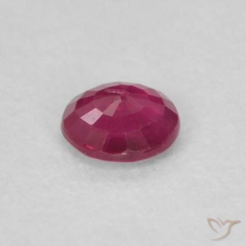Rubi Vermelho rosado Natural 0.24ct, Redondo, SI