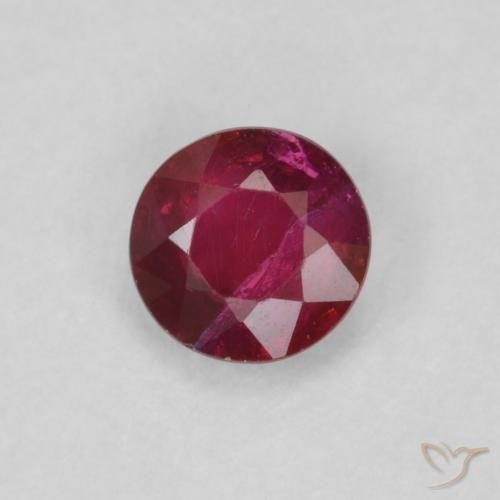 Rubi Vermelho escuro Natural 0.27ct, Redondo, VS