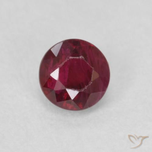 0.33ct Natural Vinho vermelho Rubi, Redondo, VS