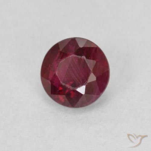 Rubi Vinho vermelho Natural 0.33ct, Redondo, VS