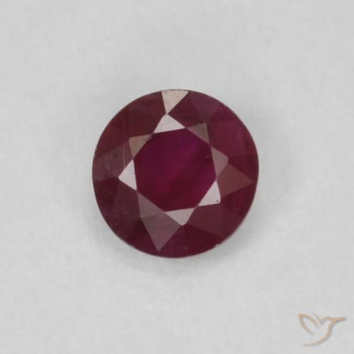 0.25ct Natural Vinho vermelho Rubi, Redondo, VS