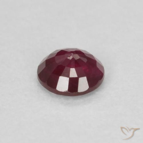Rubi Vinho vermelho Natural 0.25ct, Redondo, VS