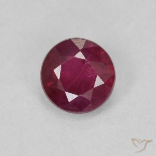 0.32ct Natural Vermelho escuro Rubi, Redondo, VS