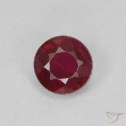 0.30ct Natural Vermelho escuro Rubi, Redondo, VS