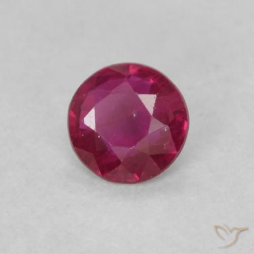 Rubi Vermelho rosado Natural 0.16ct, Redondo, VS
