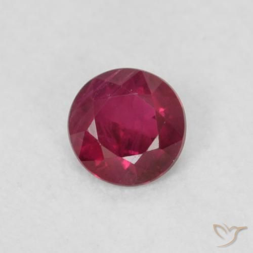 0.16ct Natural Vinho Tinto Profundo Rubi, Redondo, VS
