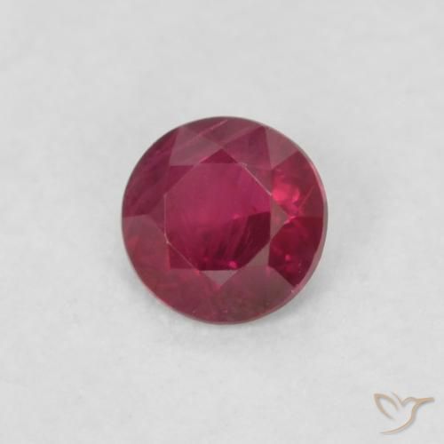 Rubi Vinho Tinto Profundo Natural 0.16ct, Redondo, VS