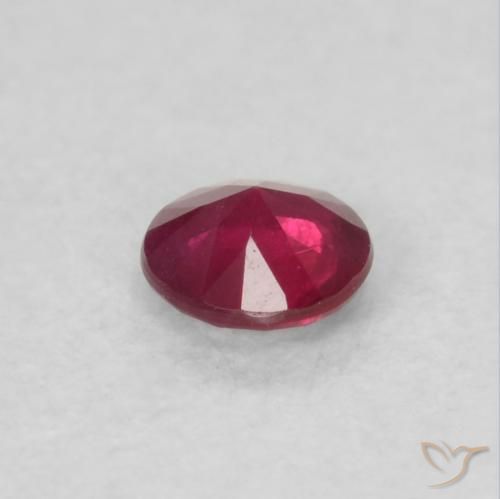 Rubi Vinho Tinto Profundo Natural 0.16ct, Redondo, VS