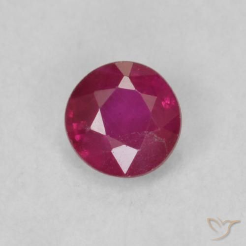 0.20ct Natural Vermelho rosado Rubi, Redondo, VS