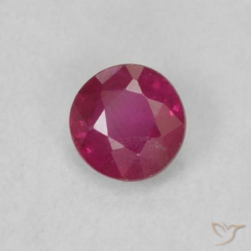 Rubi Vermelho rosado Natural 0.20ct, Redondo, VS