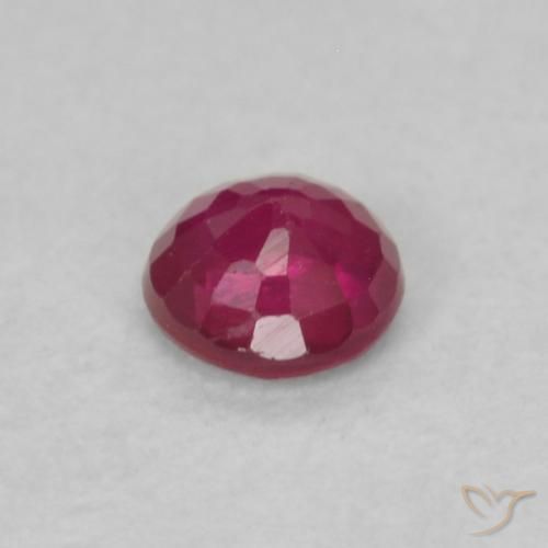 Rubi Vermelho rosado Natural 0.20ct, Redondo, VS