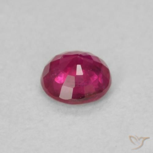 Rubi Vermelho rosado Natural 0.19ct, Redondo, VS