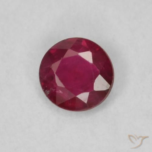 0.16ct Natural Vinho Tinto Profundo Rubi, Redondo, VS