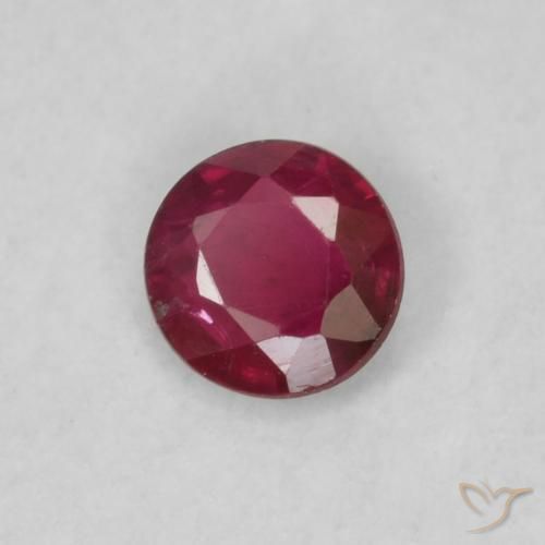 Rubi Vinho Tinto Profundo Natural 0.16ct, Redondo, VS