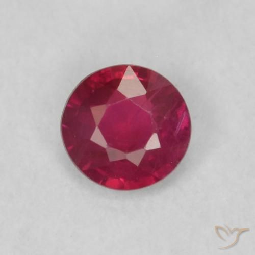 0.19ct Natural Carmesim Profundo Rubi, Redondo, VS
