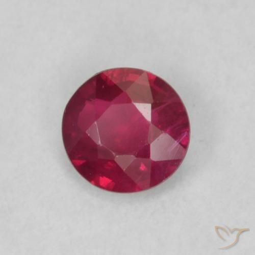 Rubi Carmesim Profundo Natural 0.19ct, Redondo, VS