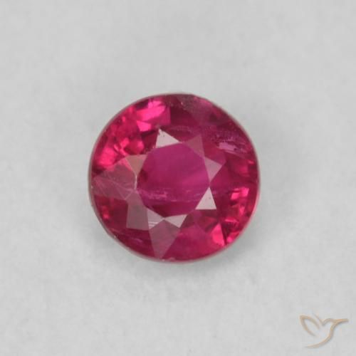 0.20ct Natural Vermelho rosado Rubi, Redondo, VS