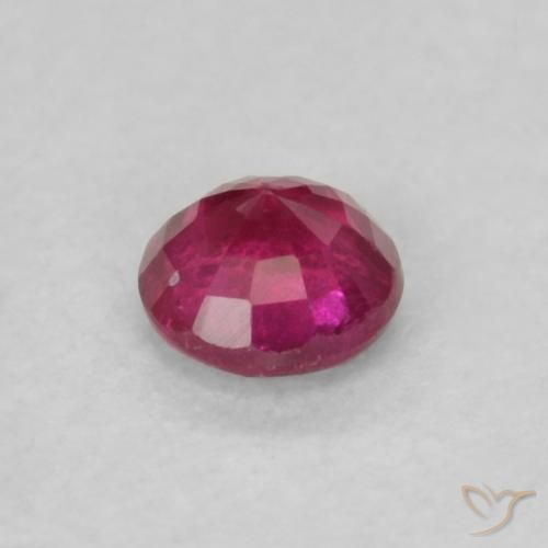 Rubi Vermelho rosado Natural 0.20ct, Redondo, VS