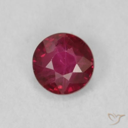 0.20ct Natural Vermelho escuro Rubi, Redondo, VS