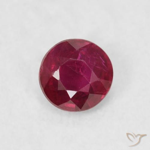 0.21ct Natural Vermelho escuro Rubi, Redondo, VS