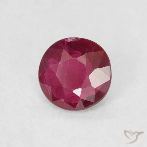 Rubi Vermelho escuro Natural 0.18ct, Redondo, VS-SI
